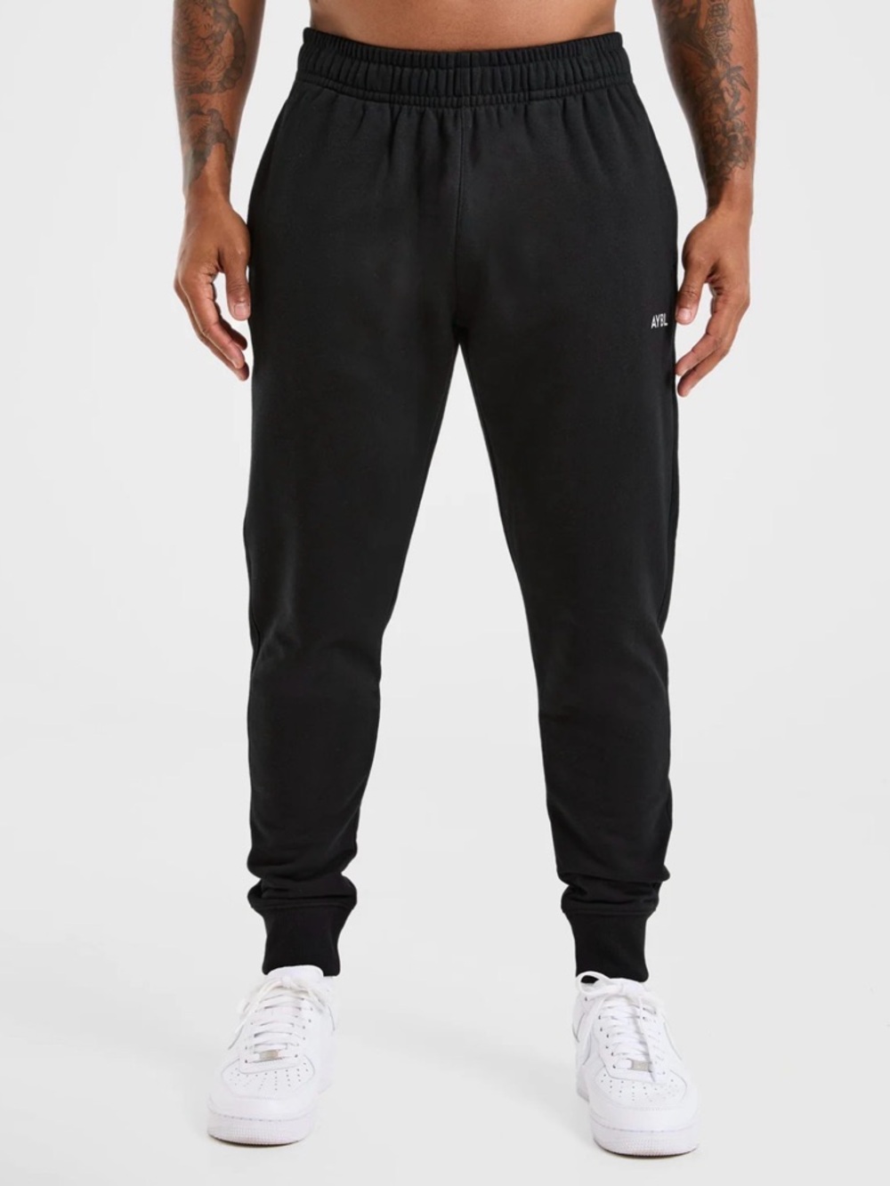 AYBL Black Men's Joggers with Ribbed Cuffs